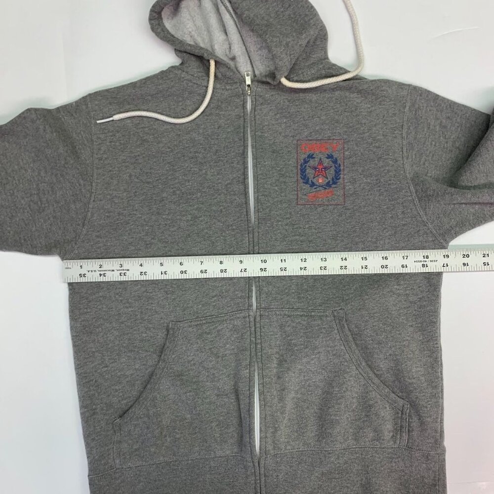 Obey Women's Propaganda Full Zip Cotton‎ Hooded Long Sleeve Sweatshirt Size M - Picture 10 of 12
